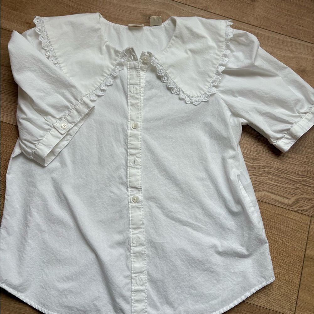 Levi's White Blouse with Lace Trim